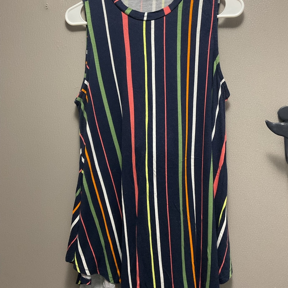 Lane Bryant Multicolor Striped Swing Tank Top